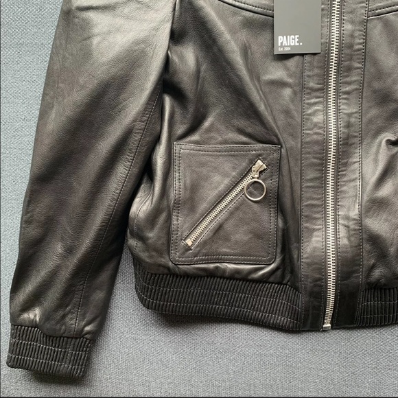 PAIGE Temecula Jacket, Black Leather, Size S, NWT - Picture 4 of 7